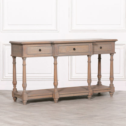 French Rustic Wooden Breakfront Console