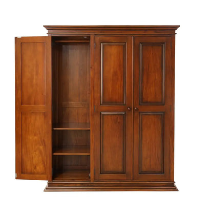 French Country Sleigh 3 Door Triple Wardrobe
