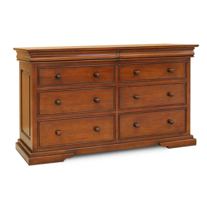 French Country Sleigh 8 Drawer Wide Chest