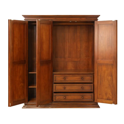 French Country Sleigh 3 Door Triple Wardrobe