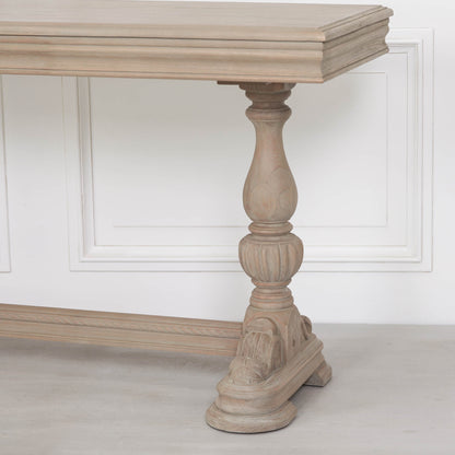 Rustic Wooden Intricate Carved French Console