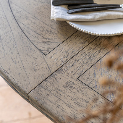 Mustique French Dining Table with Parquet Top