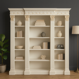 White French column bookcase with Gold Highlights