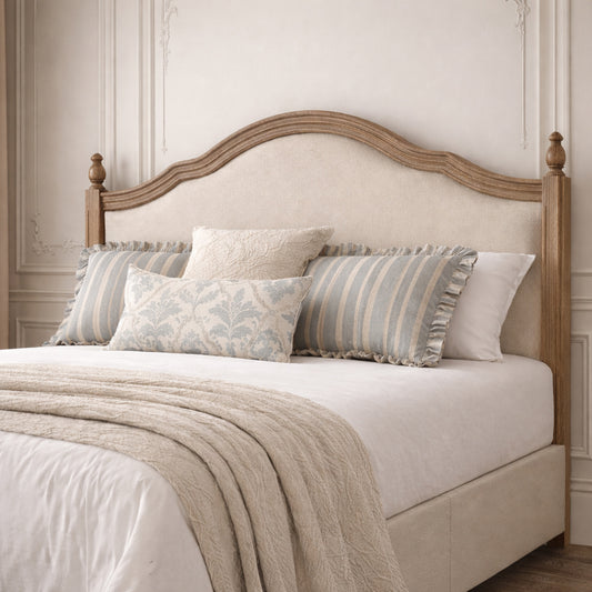 French Oak Upholstered Headboard