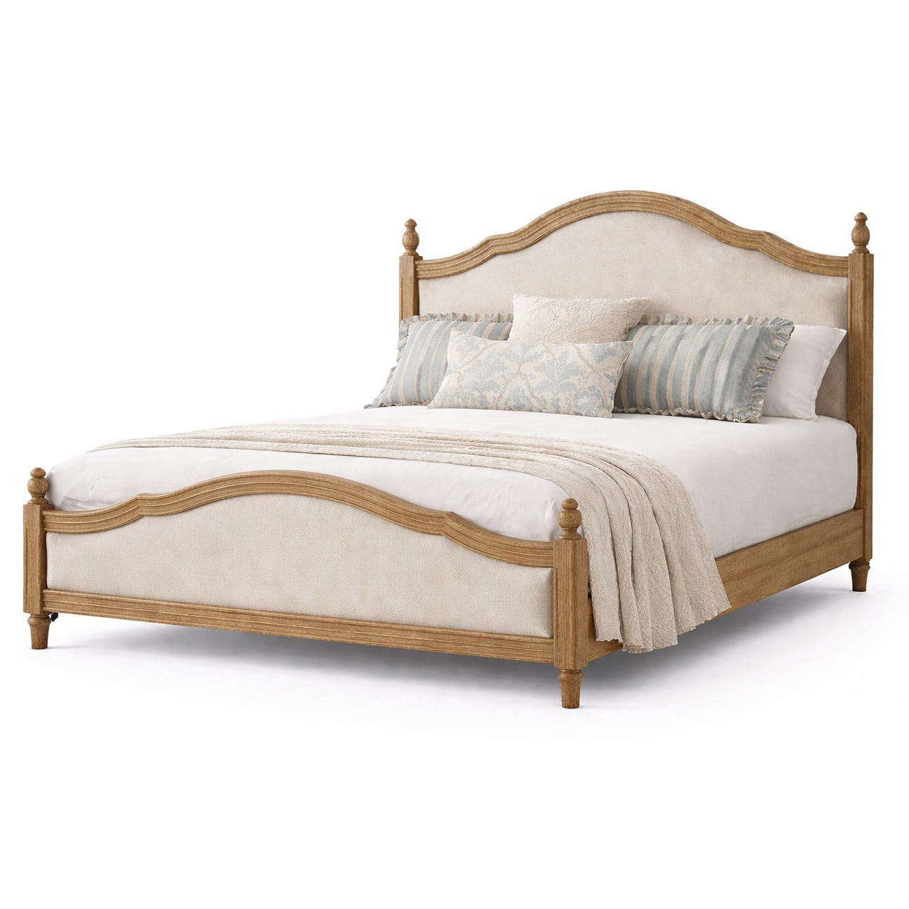 Belgravia French Oak Upholstered Bed
