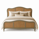Isabella French Rattan Bed with Grey Distressed Frame