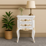 French Rococo Side Table with Gold Highlights