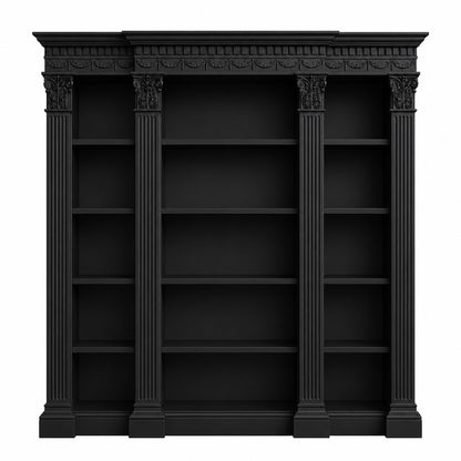 White French column bookcase with Gold Highlights