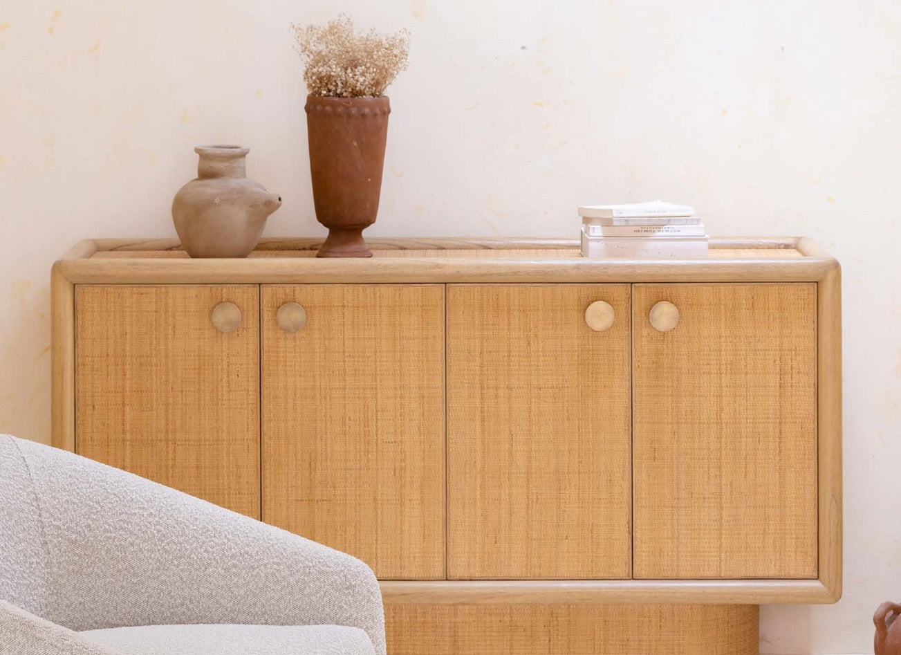 Granada Rattan 4 Door Wide Sideboard
