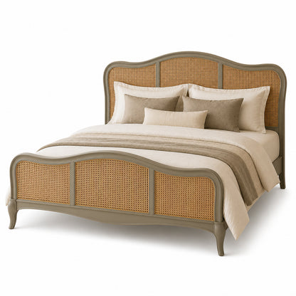 Isabella French Bed with Distressed Grey Finish