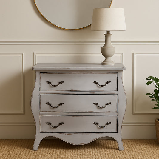 Grey Distressed Small French Chest of Drawers