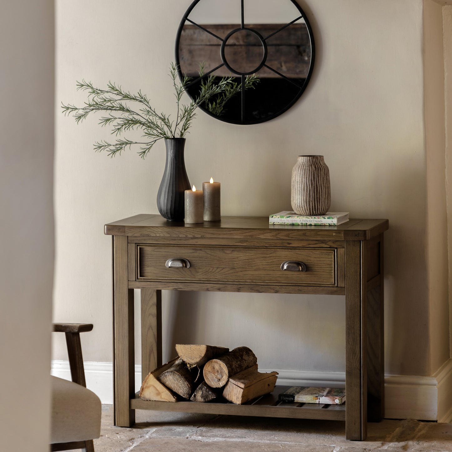 Hardwick Oak French Contemporary Console Table