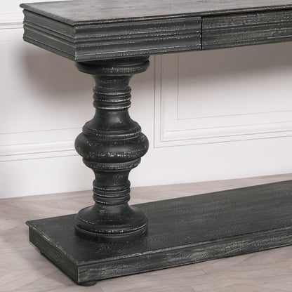 Black Distressed French Console Table