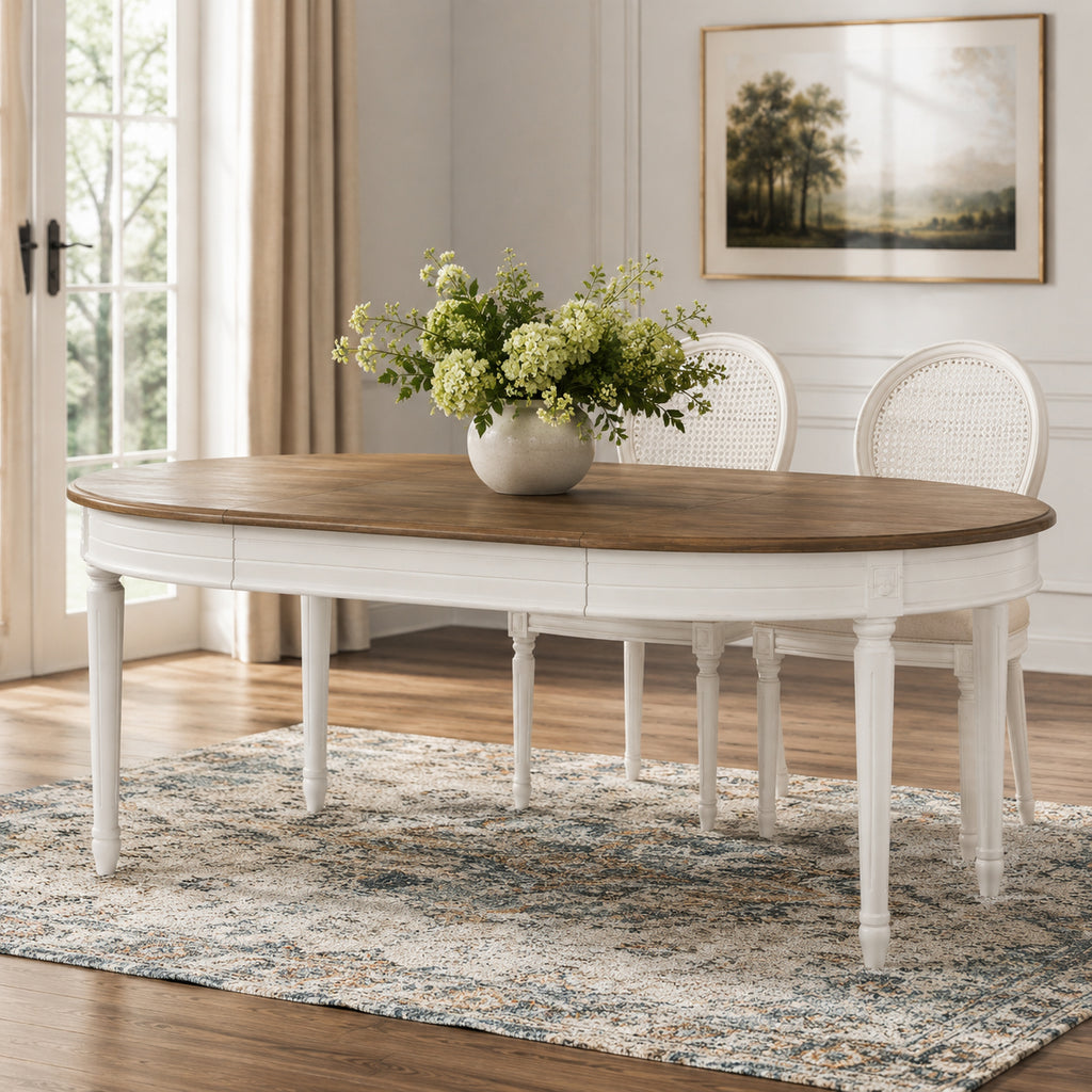 Helena French Extending Round Dining Table