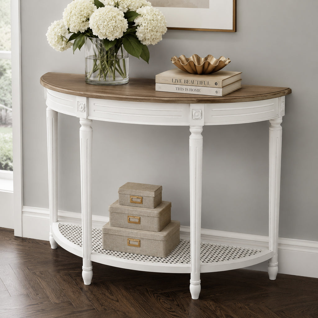 Helena French Half Moon Console Table