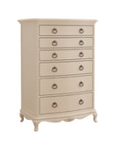 Ivory French 6 Drawer Tall Chest