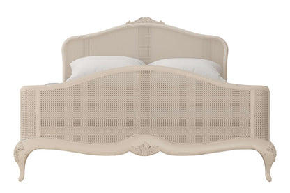 Ivory French Rattan Bed