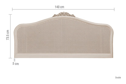 Ivory French Rattan Headboard Dimensions