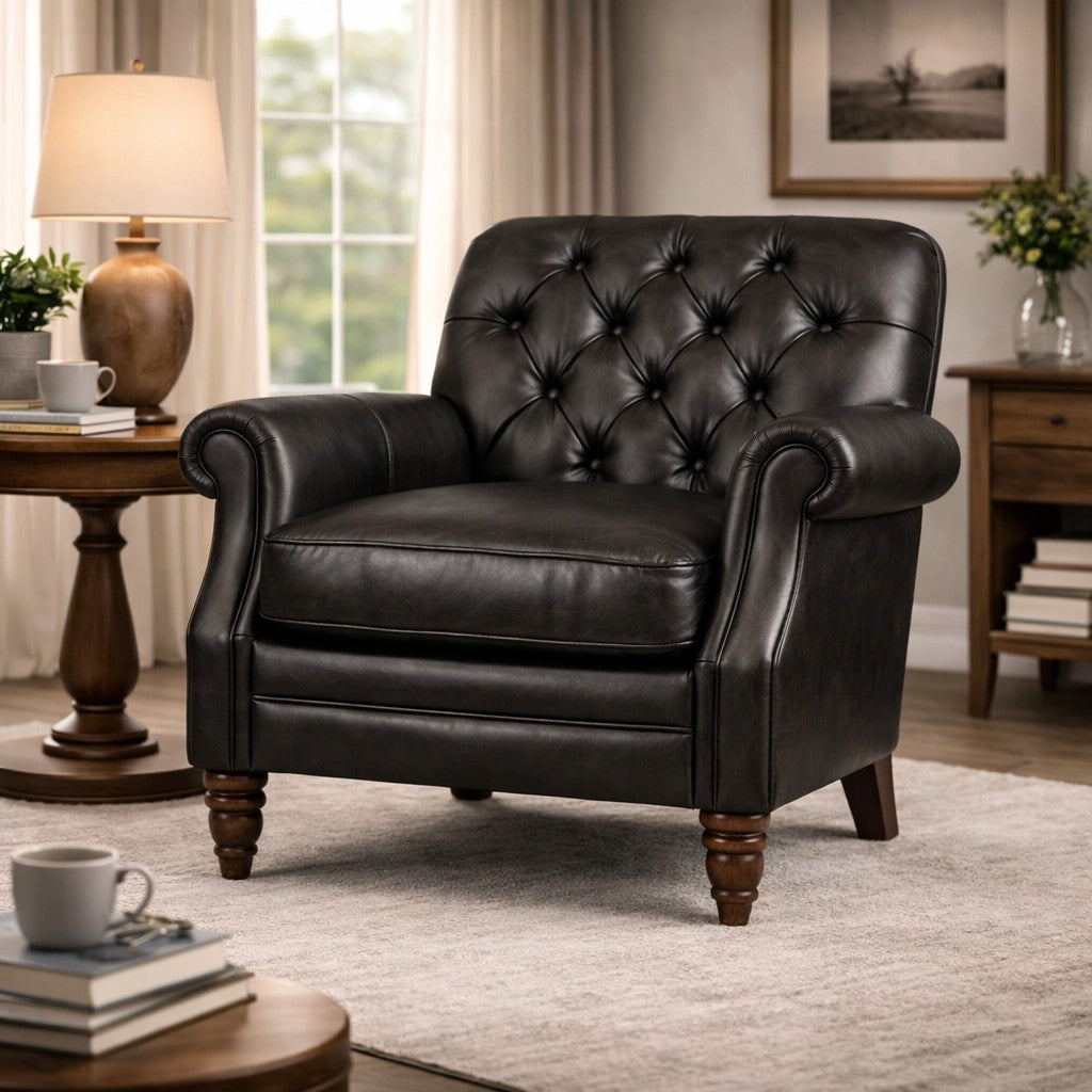 Kensington Brown Leather Armchair