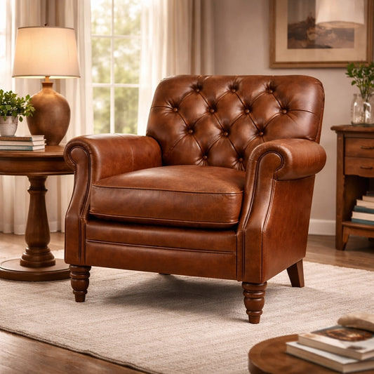 Kensington Brown leather Armchair