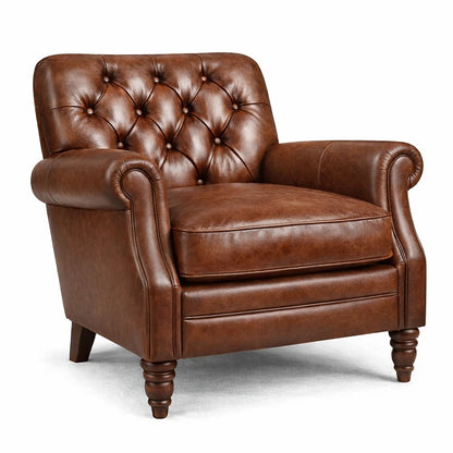 Kensignton_Leather_Button_Back_Armchair
