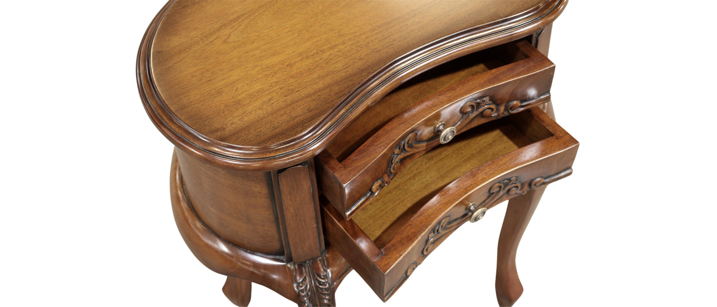 Classic Mahogany French Kidney Shaped Side Table