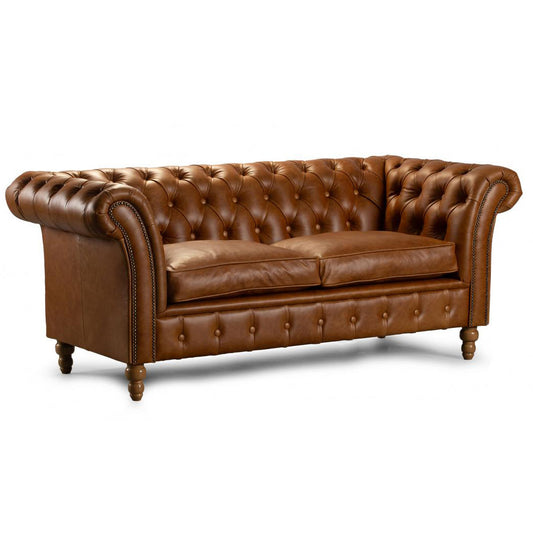 Vintage Chesterfield Sofa in Leather