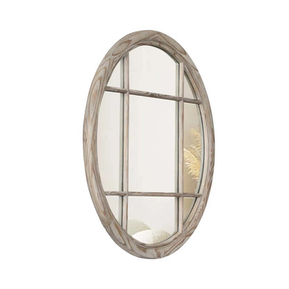 Lille Round Reclaimed Pine French Wall Mirror