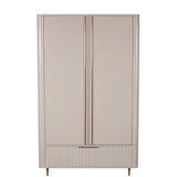 Lily White Gloss Modern Double Wardrobe - Front view