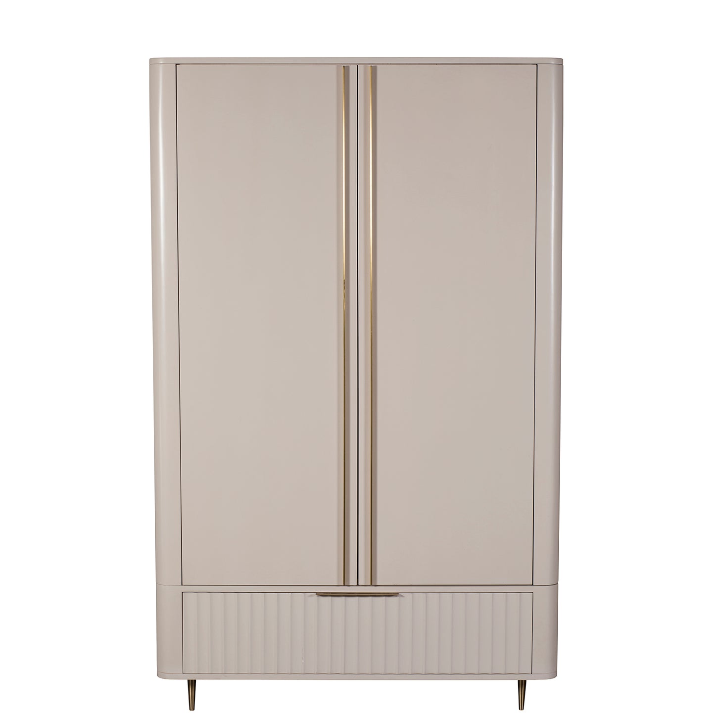 Lily White Gloss Modern Double Wardrobe - Front view