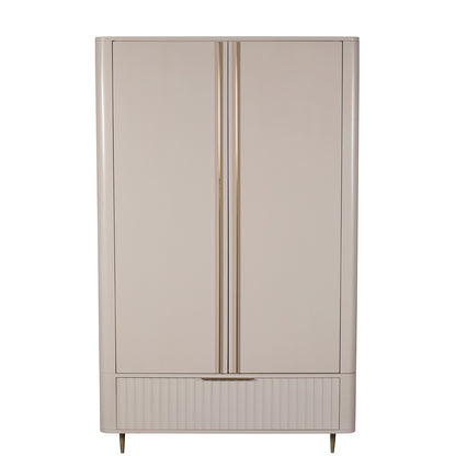 Lily White Gloss Modern Double Wardrobe - Front view