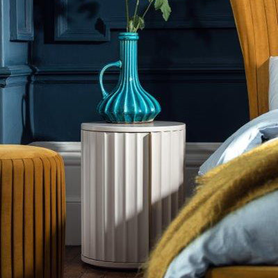 Lily Off-White High Gloss Bedside Table