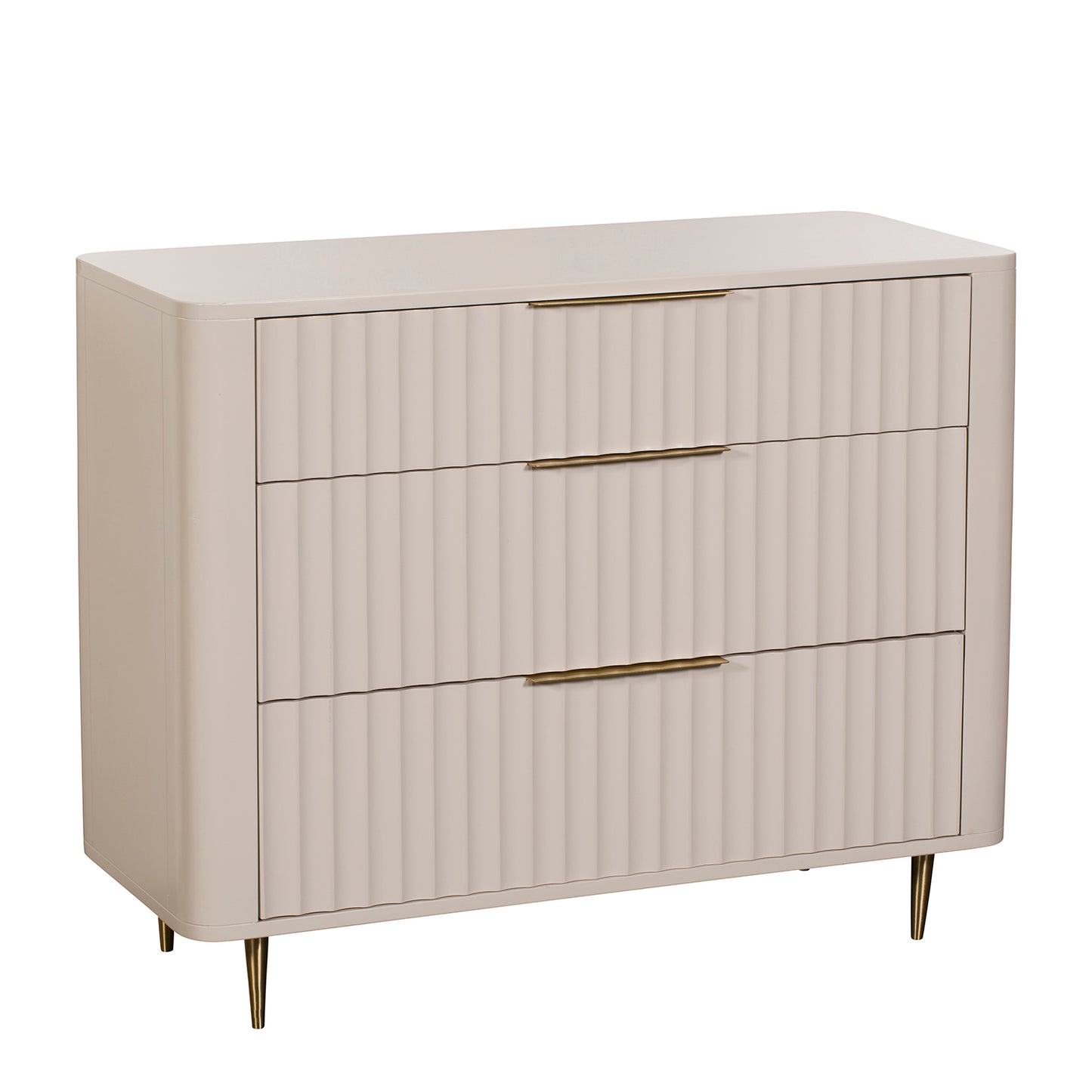 Lily Off-White High Gloss Modern 3 Drawer Chest