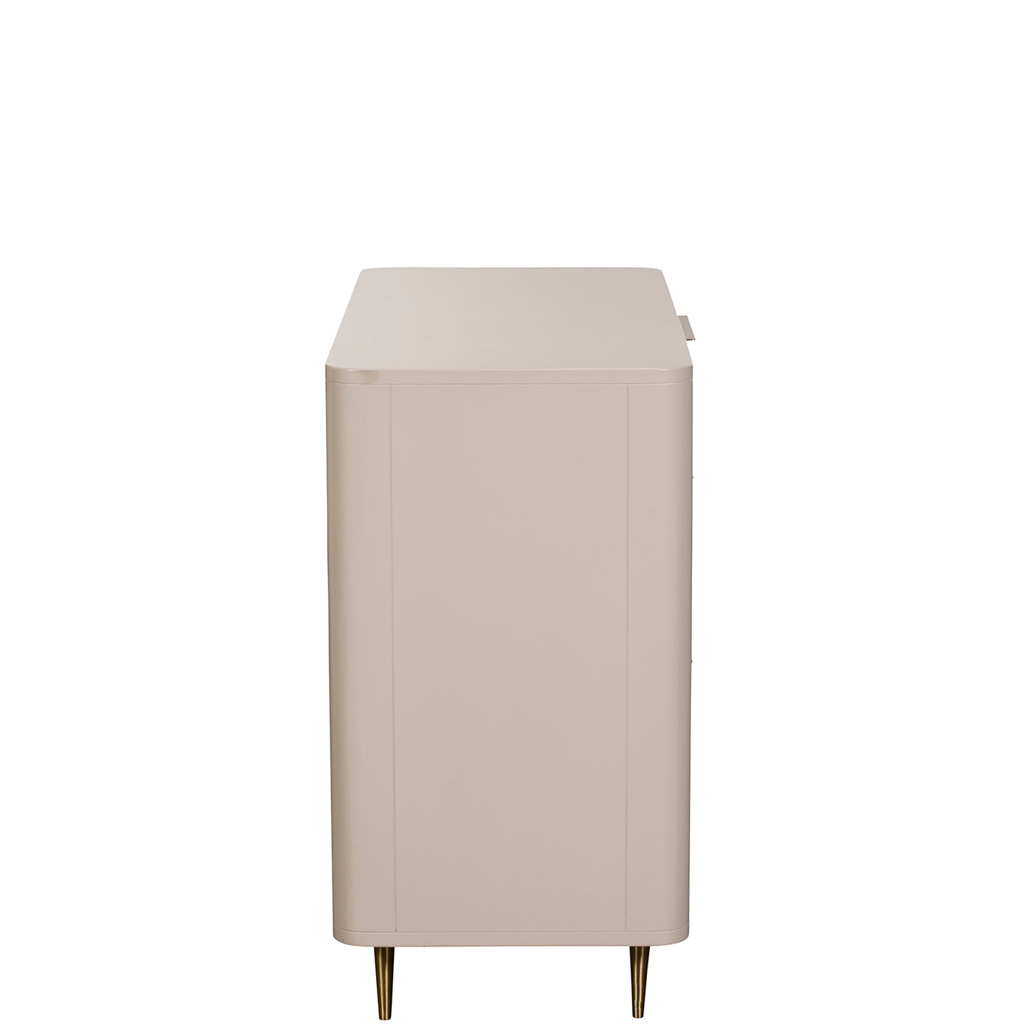 Lily Off-White High Gloss 3-Drawer Chest -Side view