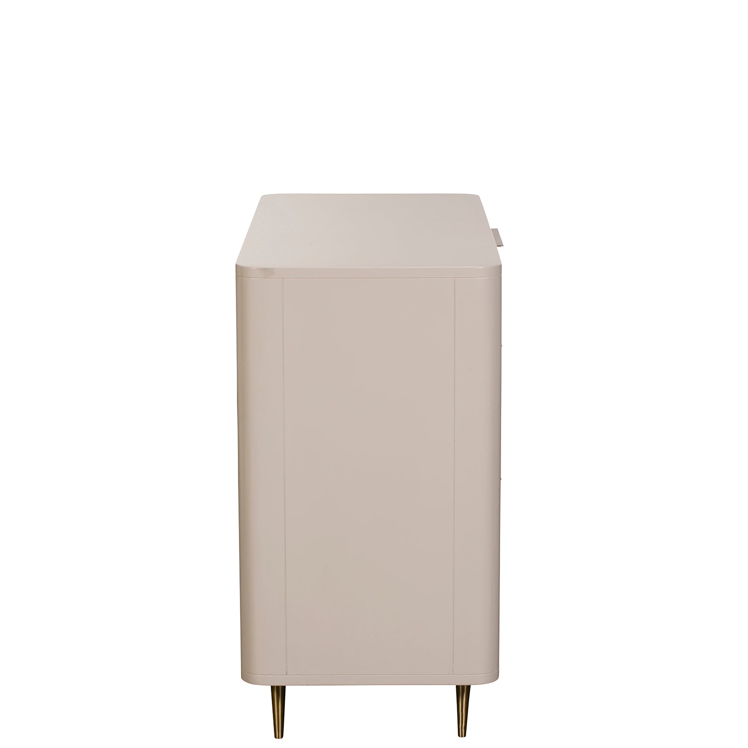 Lily Off-White High Gloss 3-Drawer Chest -Side view
