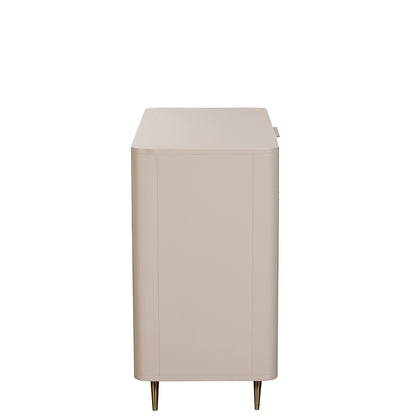 Lily Off-White High Gloss 3-Drawer Chest -Side view