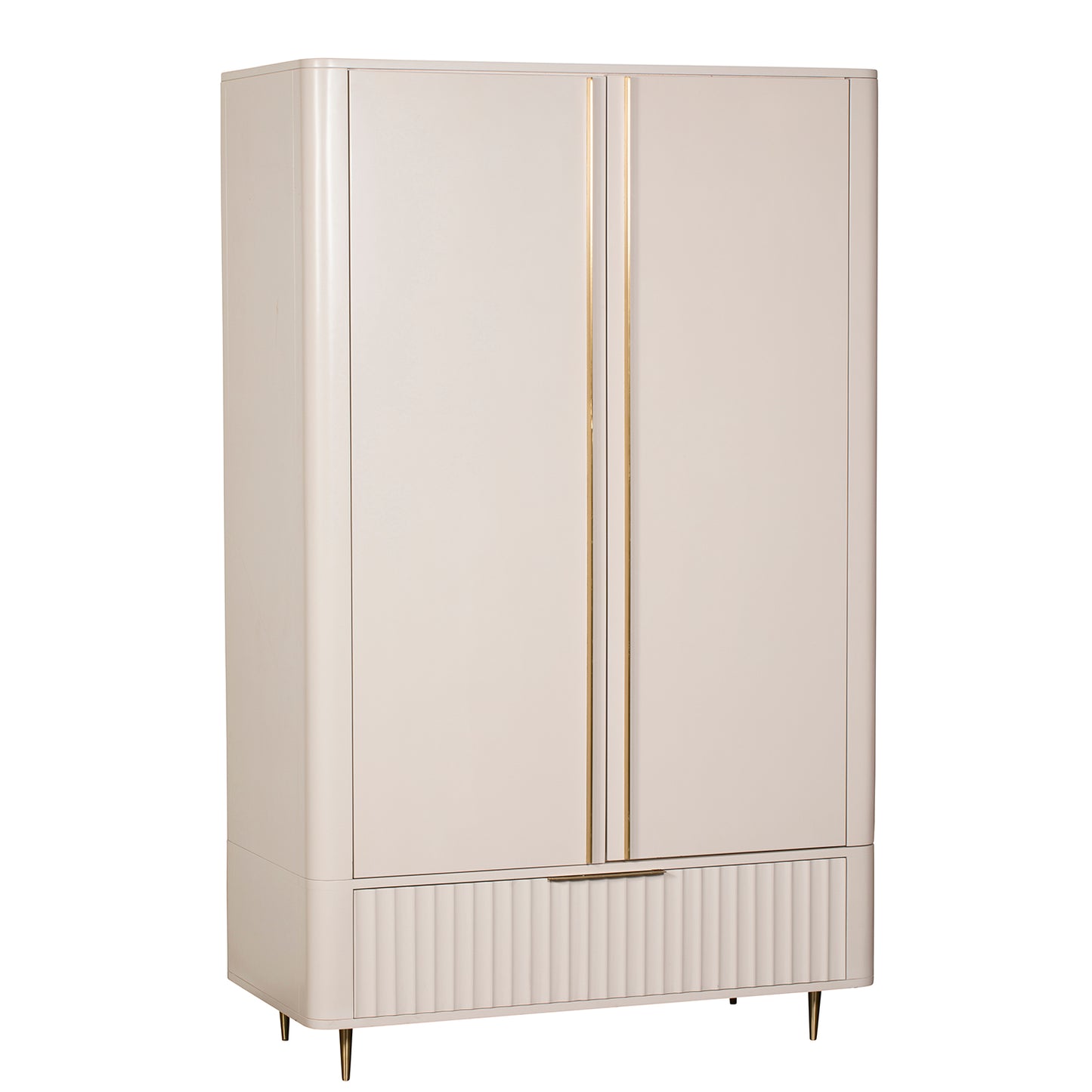 Lily White Gloss French Double Wardrobe