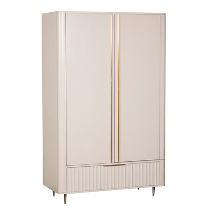 Lily White Gloss French Double Wardrobe
