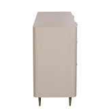 Lily Off-White High Gloss 6-Drawer Wide Chest - Side View