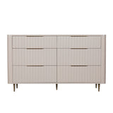 Lily Off-White High Gloss 6-Drawer Wide Chest - Front View