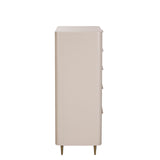 Lily Off-White High Gloss Tall Chest - Side View