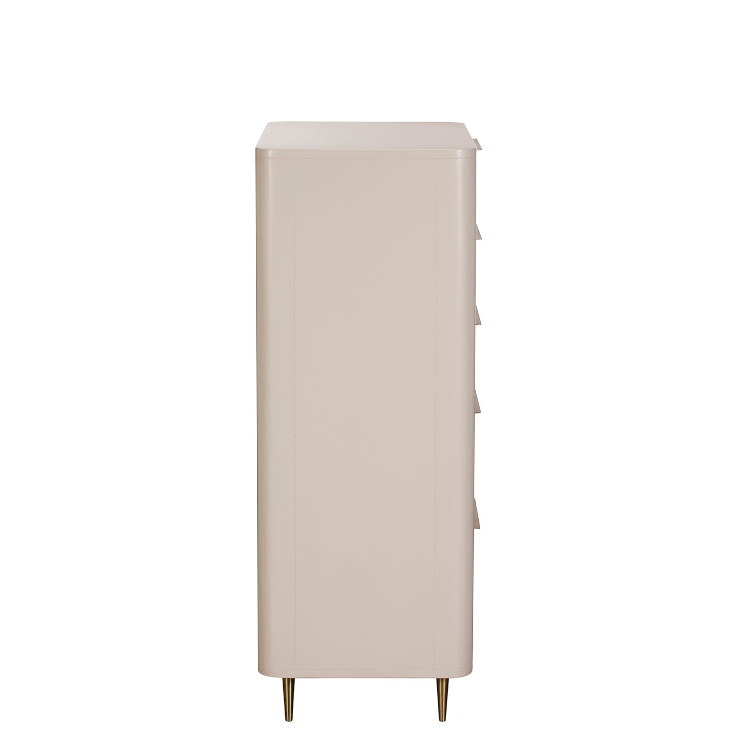 Lily Off-White High Gloss Tall Chest - Side View