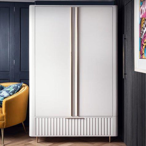 Lily White Gloss Modern Double Wardrobe