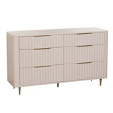 Lily Off-White High Gloss 6-Drawer French Wide Chest
