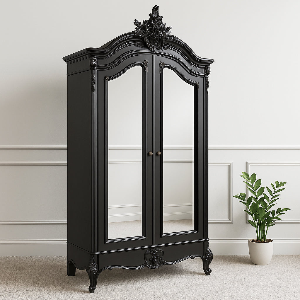 Louis French 2 Door Mirrored Armoire