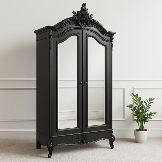 Louis French 2 Door Mirrored Armoire