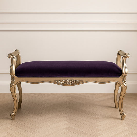 Louis French Silver Bed End Stool