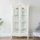 Louis French Heavily Carved 2 Door Display Cabinet