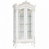 Louis French Heavily Carved 2 Door Display Cabinet - With Gold Highlights