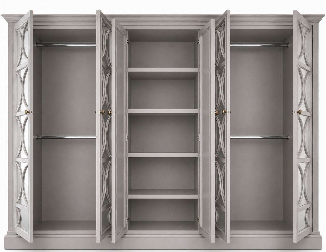 Open View for French Louis Mirrored Armoire